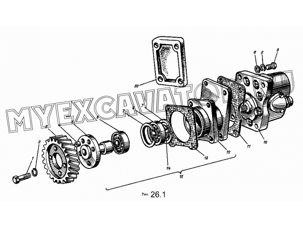 Привод гидравлических насосов АМЗ А-01