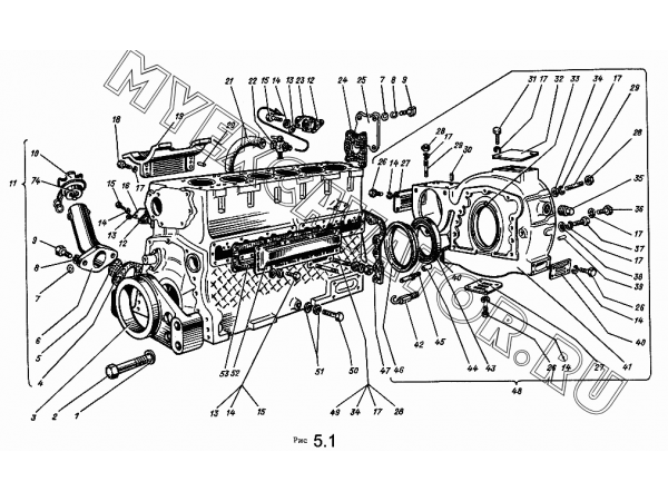 Блок-картер и картер маховика АМЗ Д-461